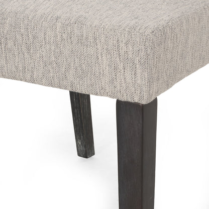 Contemporary Dining Chair With Upholstered Seating - Light Gray