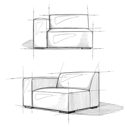 Rex - Left Arm Sofa Module - Brown