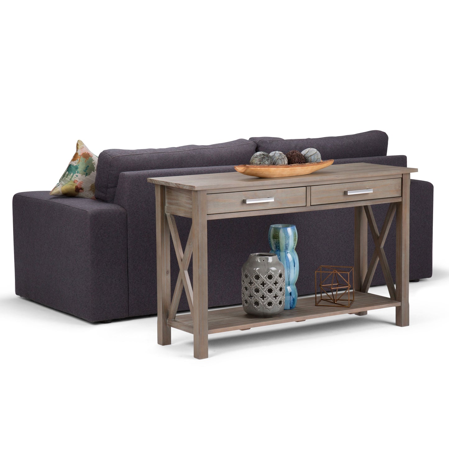 Kitchener - Console Sofa Table - Distressed Gray