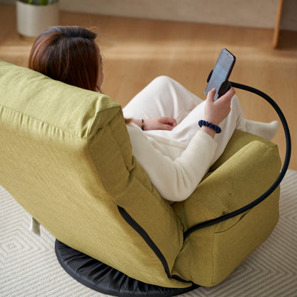 Adjustable Swivel Lounge Chair With 360 Degree Rotating Seat And Headrest Support Leisure Chair Deck Chair Game Chair For Living Room - Green