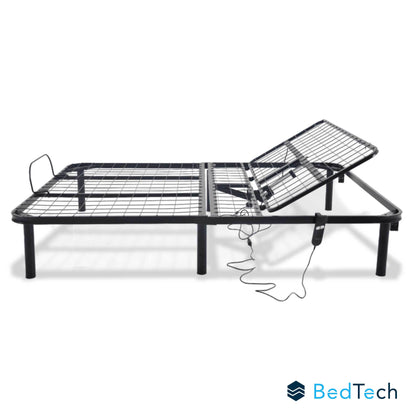 Bthu - Queen Adjustable Bed Base With Head Position Adjustment - Black
