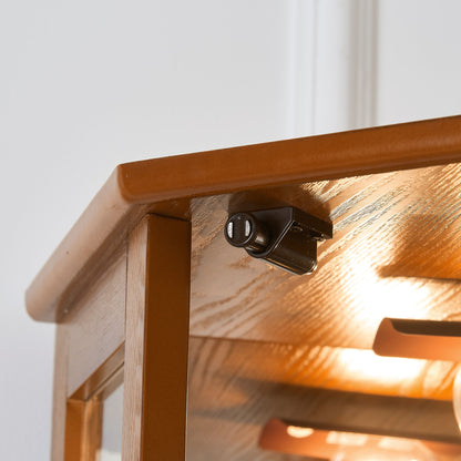 6 Shelf Corner Curio Display Cabinet With Lights, Mirrors And Adjustable Shelves (E26 Light Bulb Not Included) - Oak