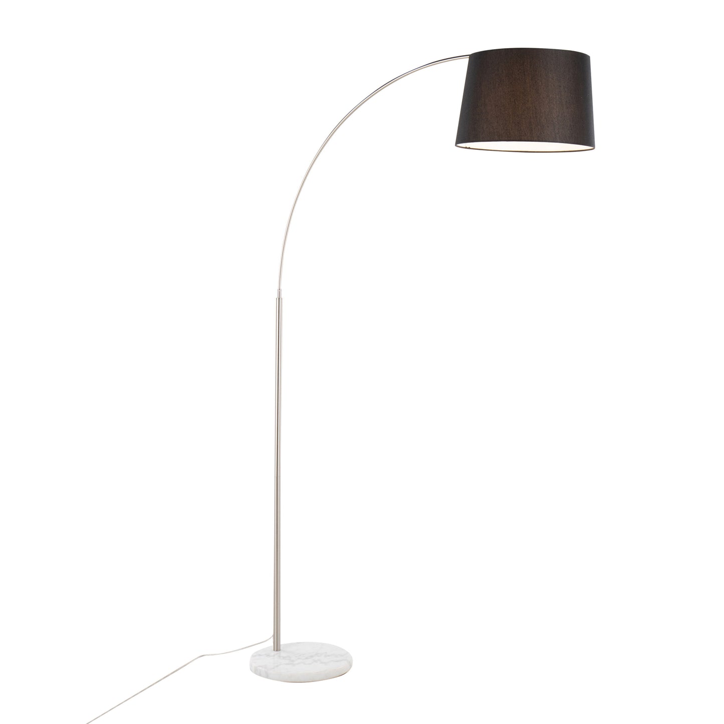 March - Contemporary Floor Lamp - Nickel / Black