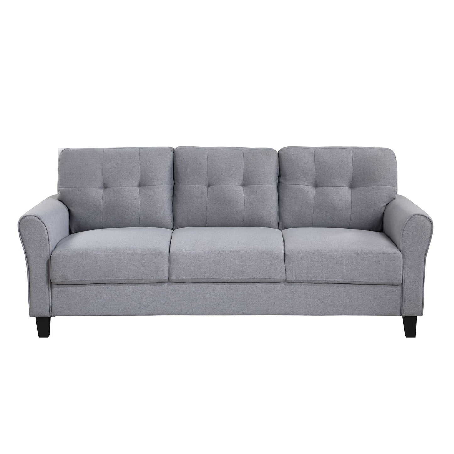 Modern Living Room Sofa Set Linen Upholstered Couch Furniture For Home Or Office - Light Gray / Blue