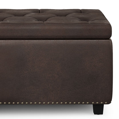 Hamilton - Storage Ottoman - Distressed Brown