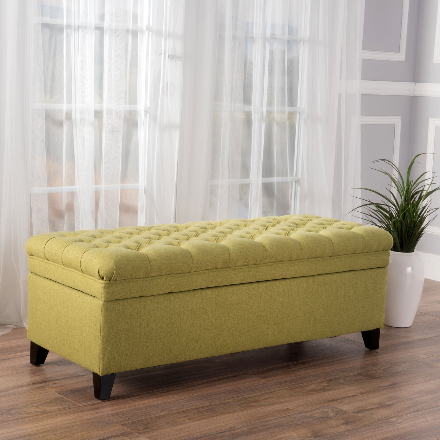 Juliana - Storage Ottoman With Extra Seating - Green