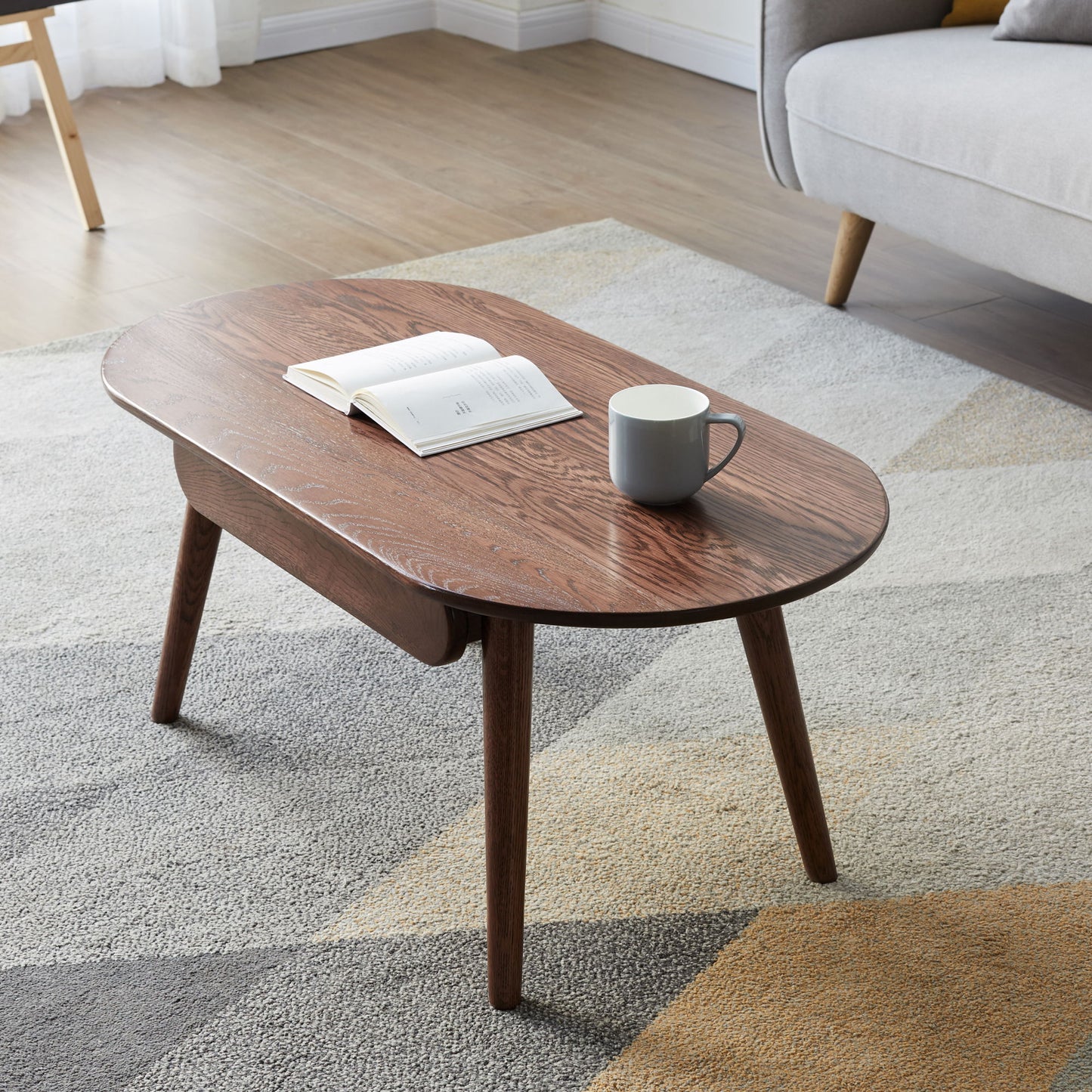Capsule Centre Low Table With Drawers, Coffee Table - Natural