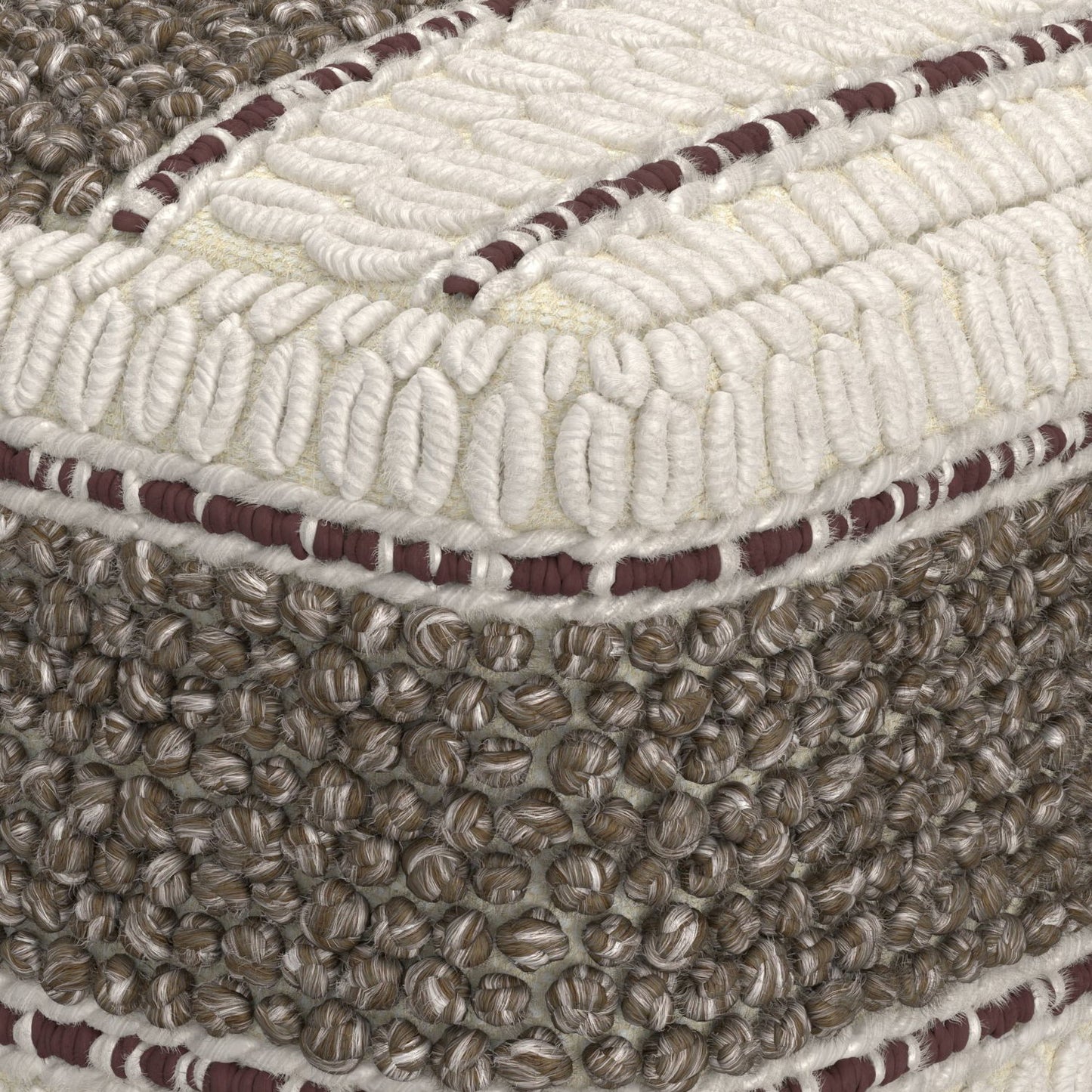 Grady - Square Pouf - Earth Tone Brown