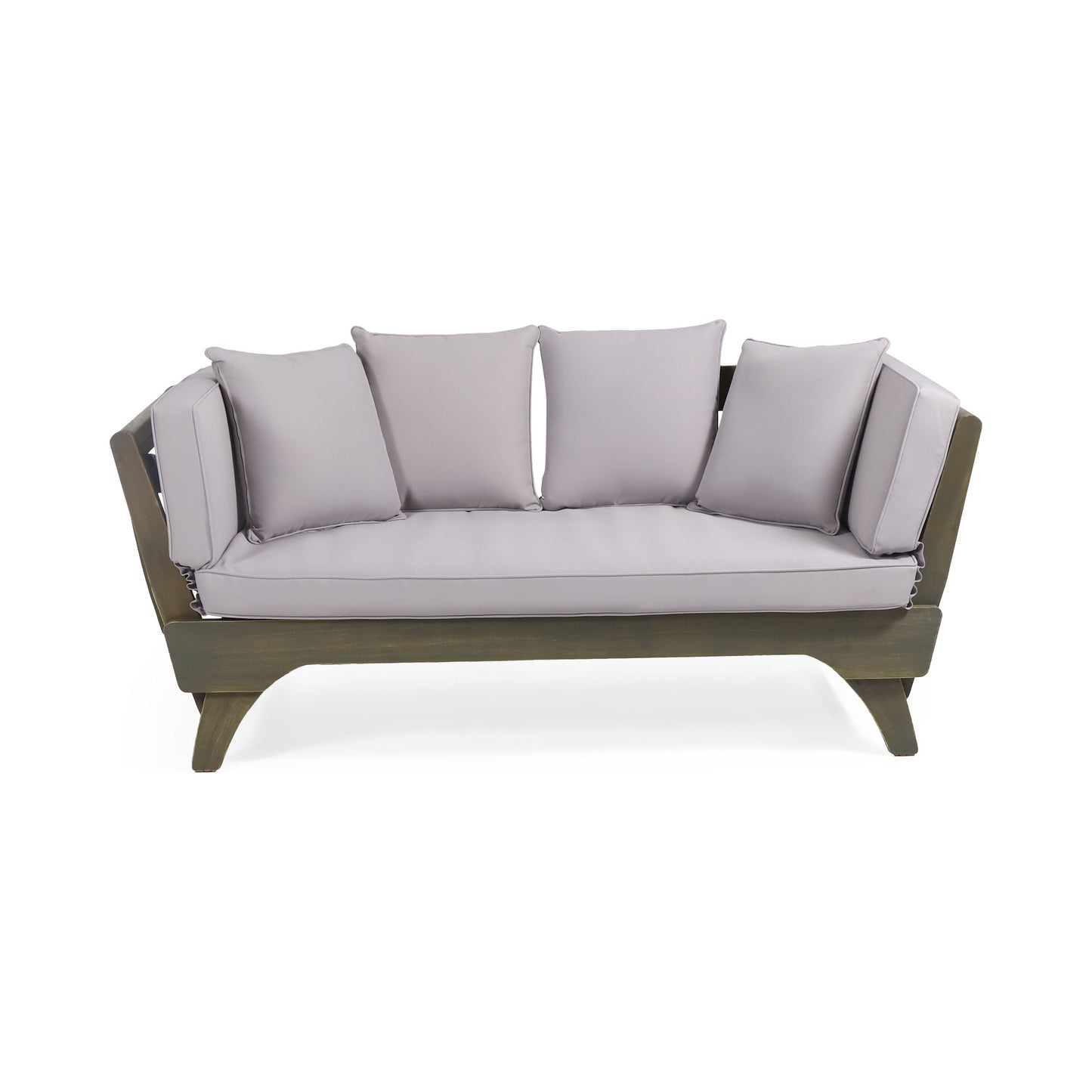 Outdoor Expandable Daybed With Water Resistant Cushion - Gray