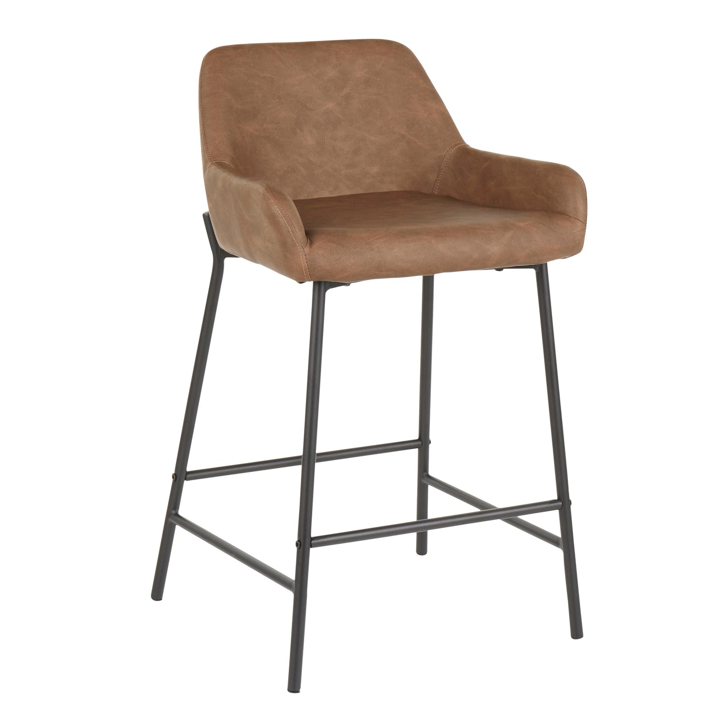 Daniella - Industrial Counter Stool (Set of 2) - Black / Espresso