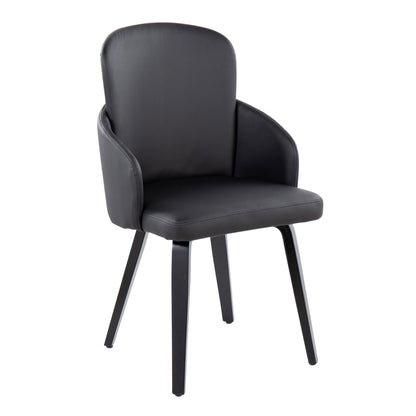 Dahlia - Contemporary Dining Chair (Set of 2) - Black - Faux Leather