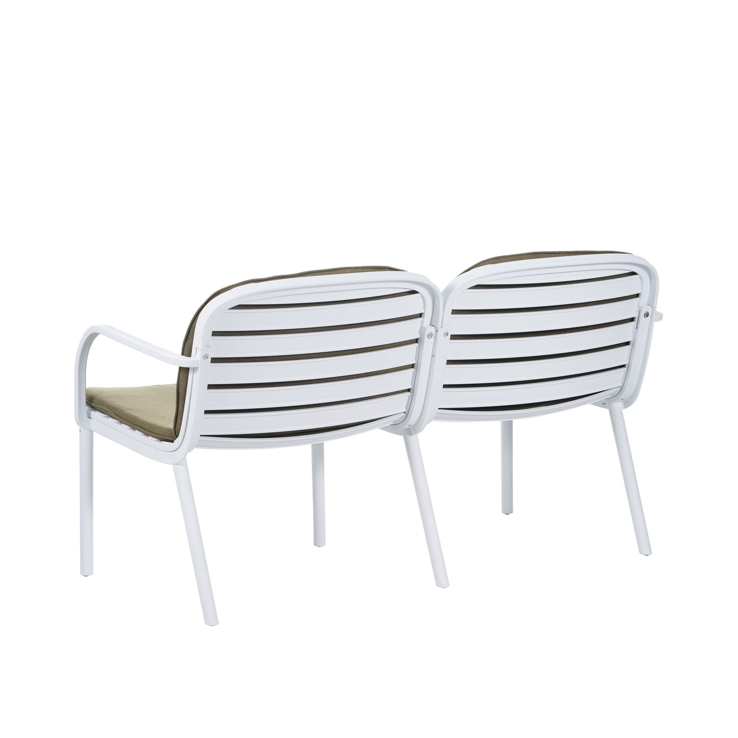 Luna - Outdoor Patio Loveseat - White / Green