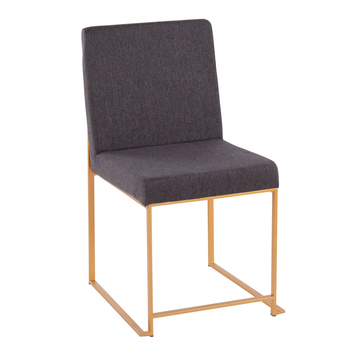Fuji - Contemporary High Back Dining Chair (Set of 2) - Gold / Charcoal