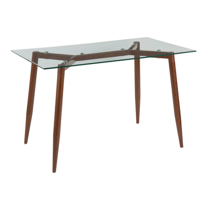Clara - Contemporary Table - Walnut / Clear