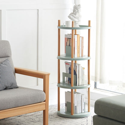Storage Shelf, 360ÔøΩÔøΩÔøΩÔøΩÔøΩÔøΩÔøΩÔøΩÔøΩÔøΩÔøΩÔøΩÔøΩÔøΩÔøΩ Rotating Bookshelf, 4 Tier Bookcase With Large-Capacity Storage Space, Multifunctional Storage Rack, Compact Design For Living Room - Natural
