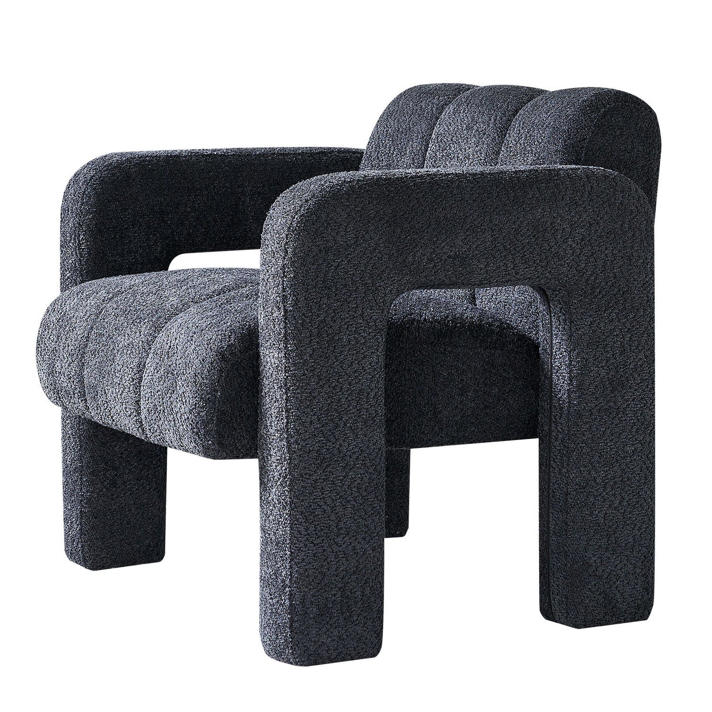 31.10" Boucle Upholstered Accent Chair - Dark Gray