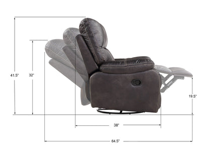 Hooper - Swivel Gliding Recliner - Gray