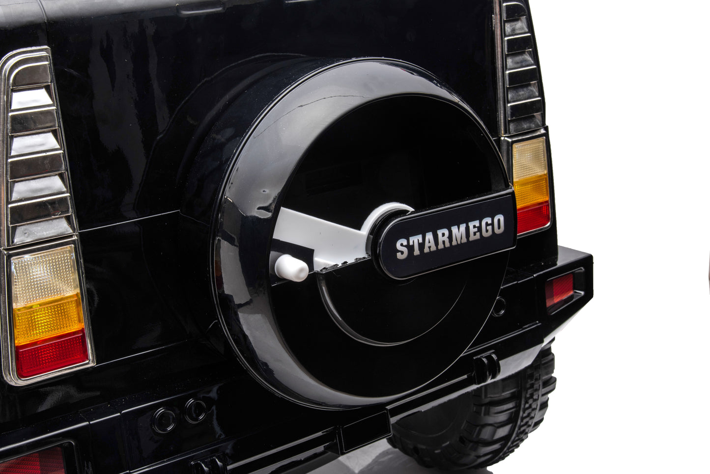12V7A 30W*2 Four-Wheel Drive Leather Seat One Button Start, Forward And Backward, High And Low Speed, Music, Front Light, Power Display, Two Doors Can Open, 2.4G R / C, Seat Belt Four Wheel Absorber - Black