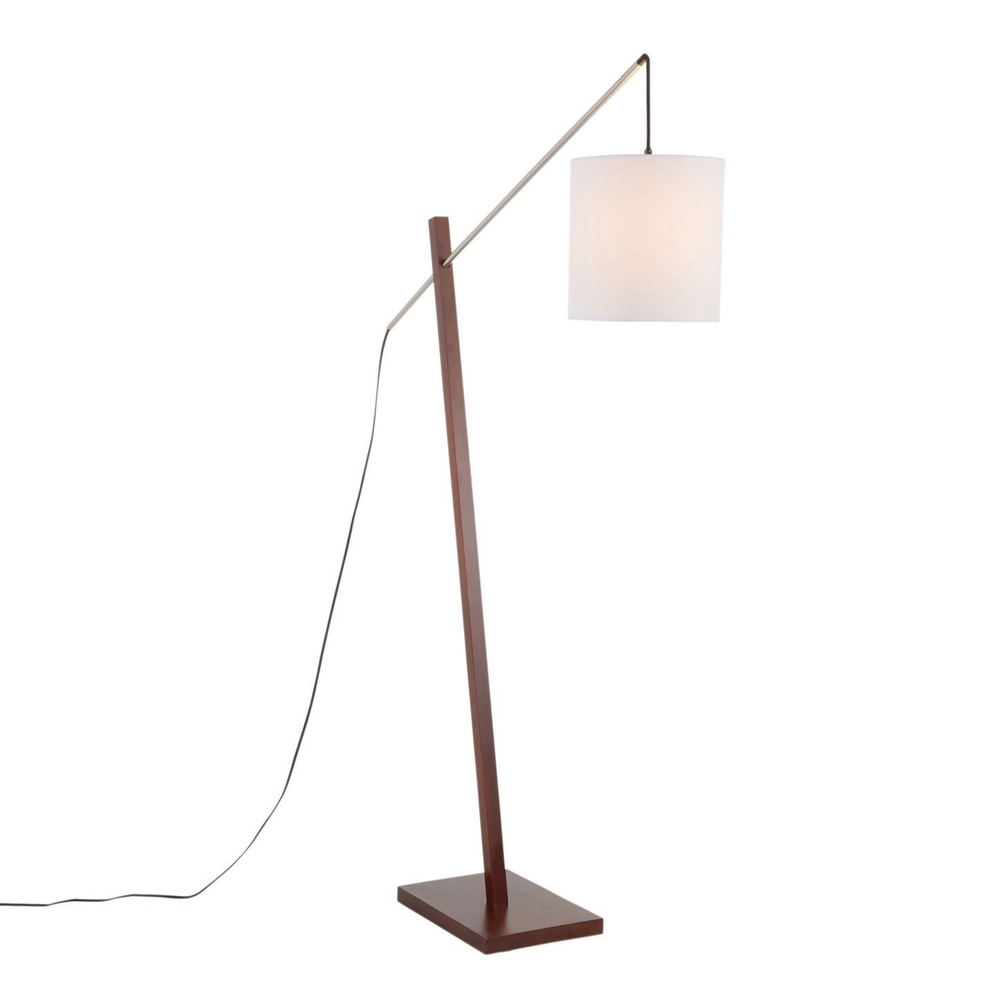 Arturo - Contemporary Floor Lamp - Walnut / White