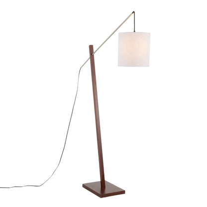 Arturo - Contemporary Floor Lamp - Walnut / White