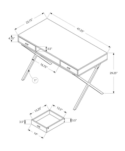 Computer Desk For Home Office, Laptop, Storage Drawers, Modern - Taupe