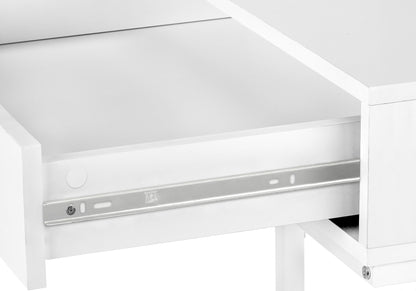 Computer Desk For Home Office, Laptop, Storage Drawers, Versatile Placement - White