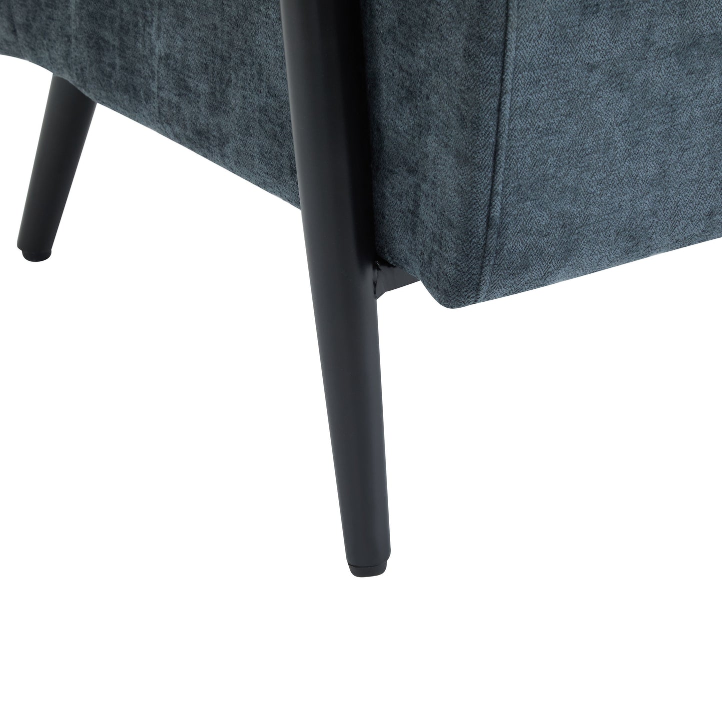 Modern Lounge Chair With Polyester Upholstery And Sturdy Metal Frame - Blue Gray