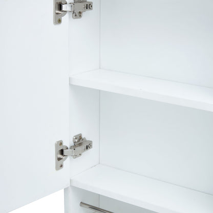 Wall Mounted Bathroom Storage Cabinet With Mirror Door, Medicine Cabinet, Over The Toilet Storage Cabinet With Shelves And Towel Rack - White