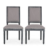 French Country Style Dining Chair Set With Upholstered Seats And Weathered - Gray