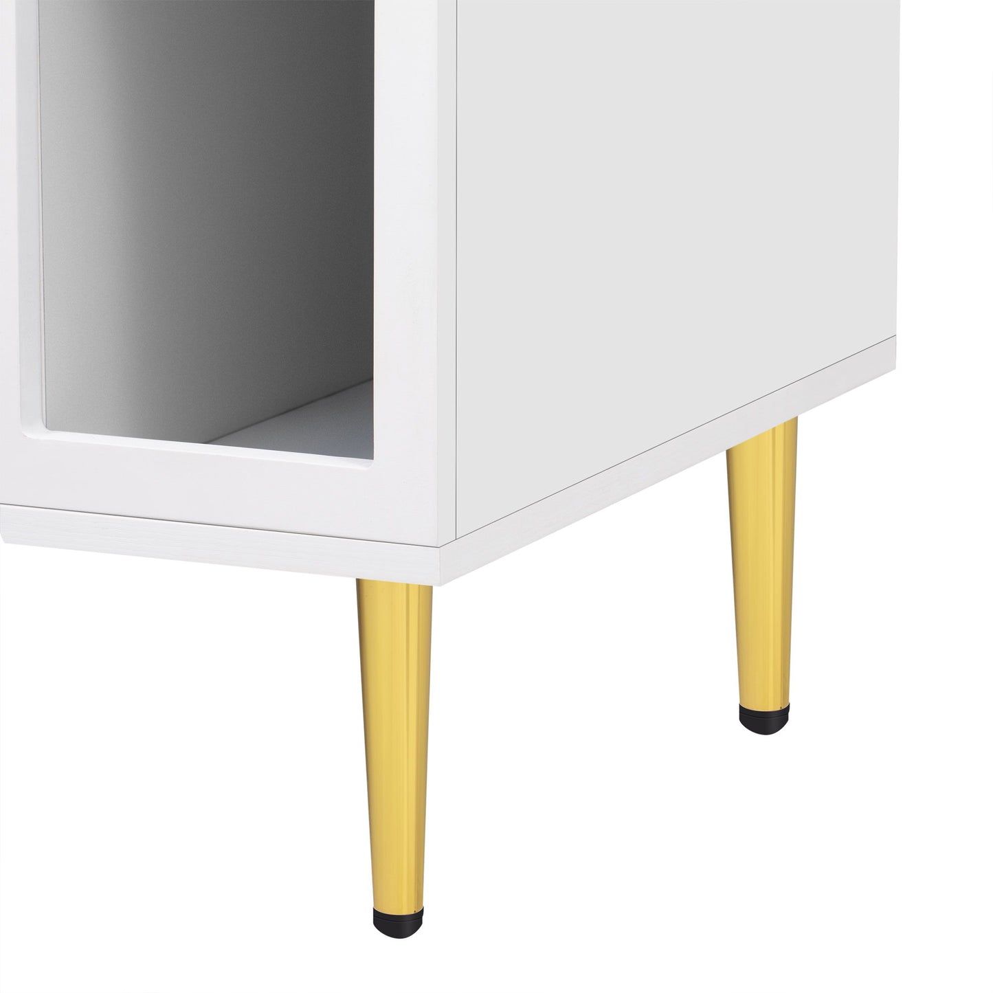 Modern TV Stand For Up To 70" TV, Entertainment Center TV Media Console Table, With 3 Shelves And 2 Cabinets, TV Console Cabinet Furniture For Living Room - White