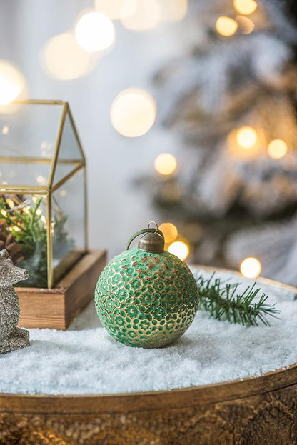 Christmas Ball Ornaments, Glass Decorative Hanging Ball Christmas Tree Ornaments For Holiday Party Decorations (Set of 12) - Green