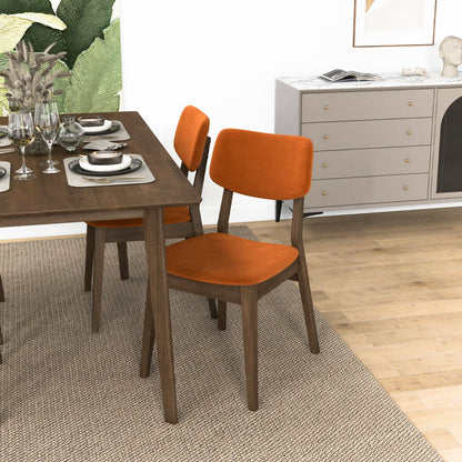 Carlos - Solid Back Side Chair (Set of 2) - Brown / Burnt Orange