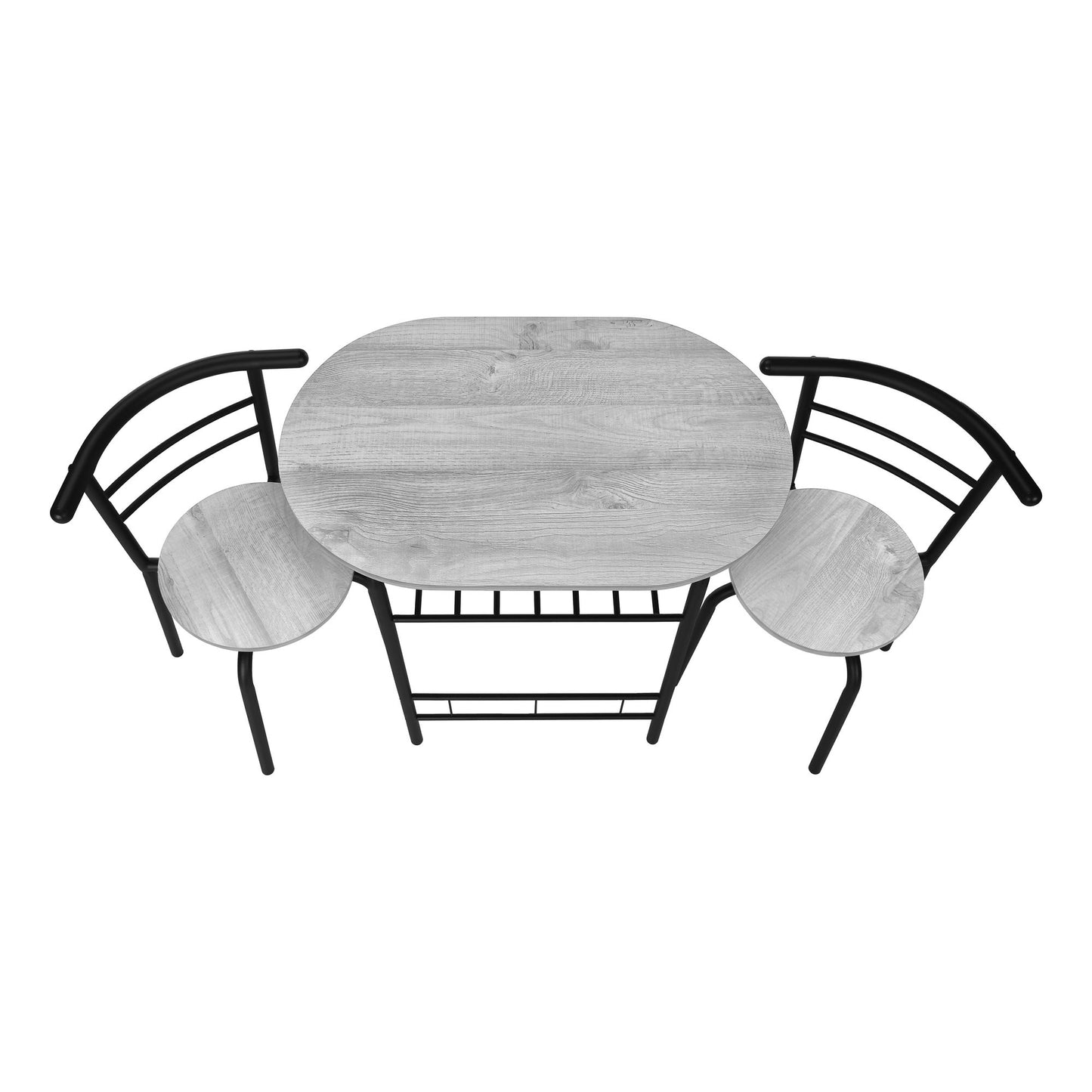 3 Pieces Dining Table Set, Small, Contemporary & Modern - Gray