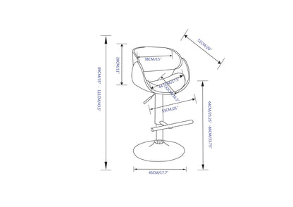Amery - Adjustable Swivel Bar Stool - Denim Blue
