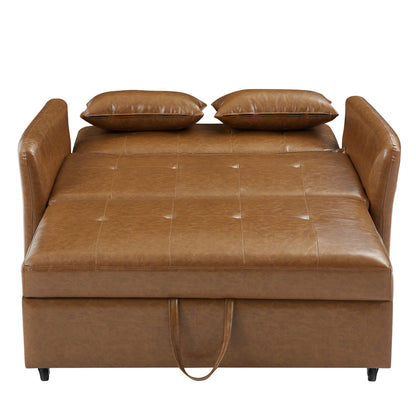 Convertible Sleeper Bed, Adjustable Oversized Armchair With 3 USB Ports For Small Space - Brown