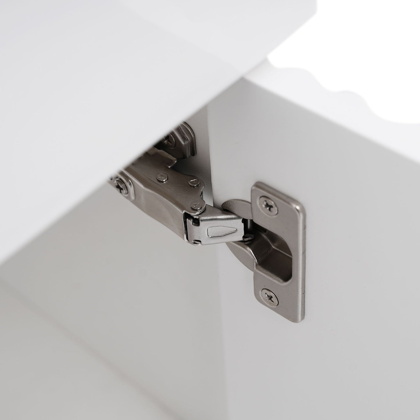 Modern Floating Bathroom Vanity With Ceramic Basin Perfect For Small Bathrooms, Left Side Storage - White