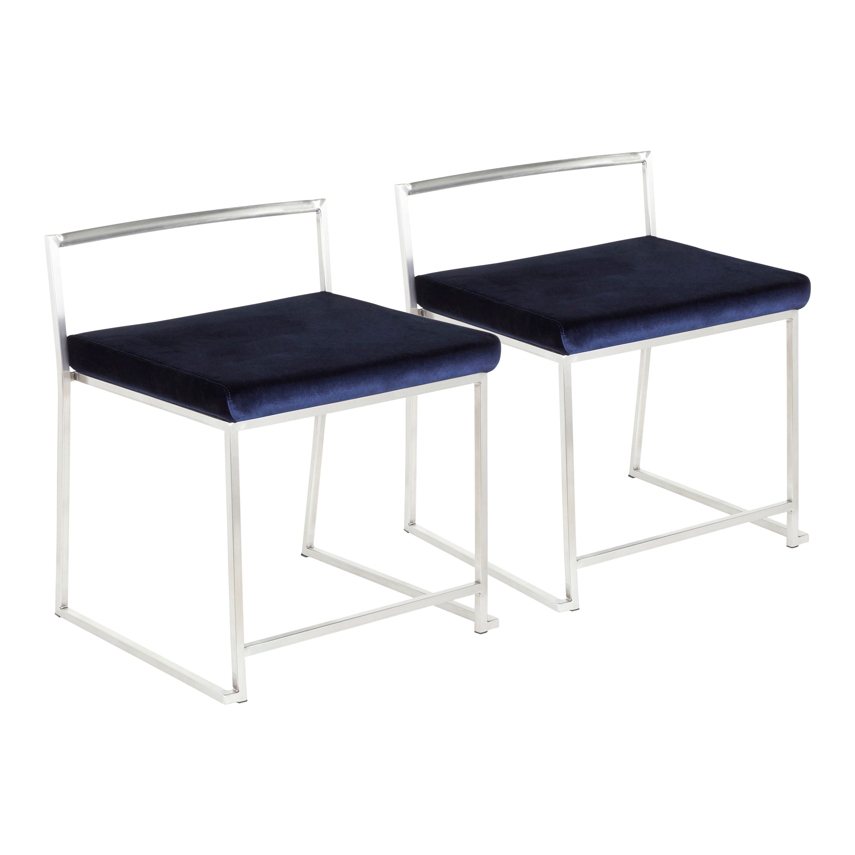 Fuji - Contemporary Stackable Dining Chair (Set of 2) - Blue