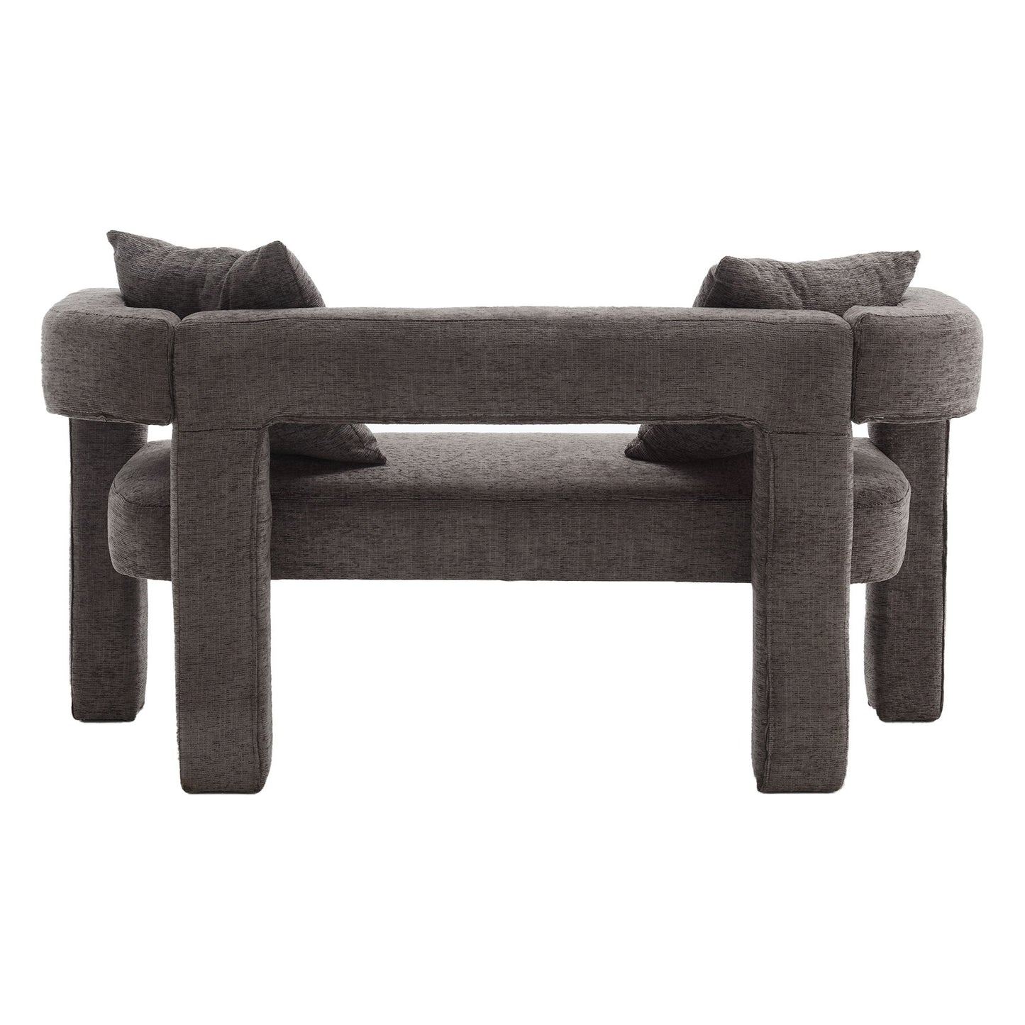 Modern Loveseat Sofa, Comfy Upholstered 2 Seater Sofa, Small Loveseat Accent Couch For Leisure Areas - Gray