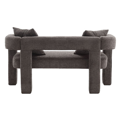 Modern Loveseat Sofa, Comfy Upholstered 2 Seater Sofa, Small Loveseat Accent Couch For Leisure Areas - Gray