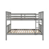Full Over Full Bunk Bed With Ladder For Bedroom - Gray