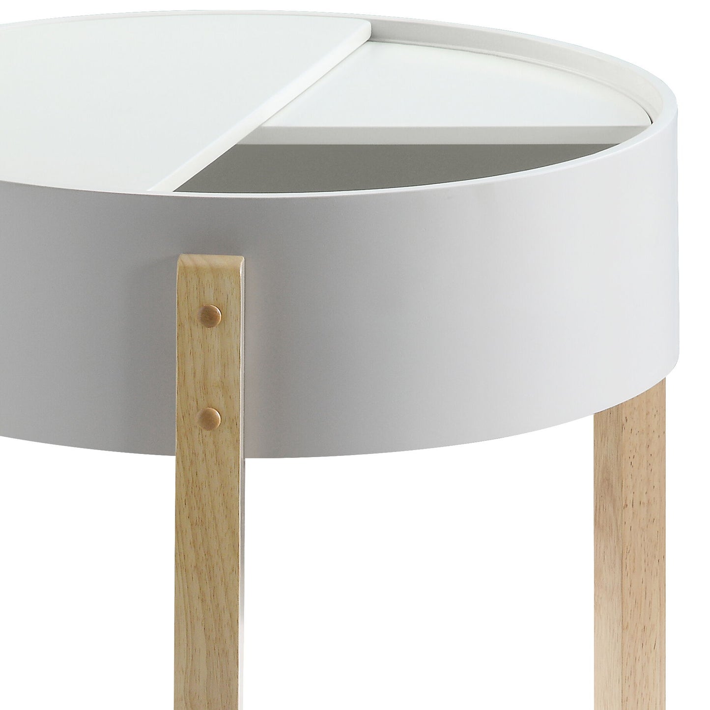 Bodfish - Round End Table - White / Natural