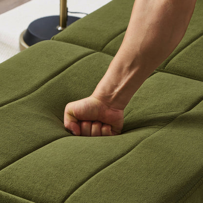 Upholstered Convertible Sleeper Sofa With Adjustable Backrest, Side Pockets, Storage Basket - Green