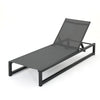 Chaise Lounge With 5 Reclining Positions, Outdoor Patio Lounge Chairs - Black / Gray