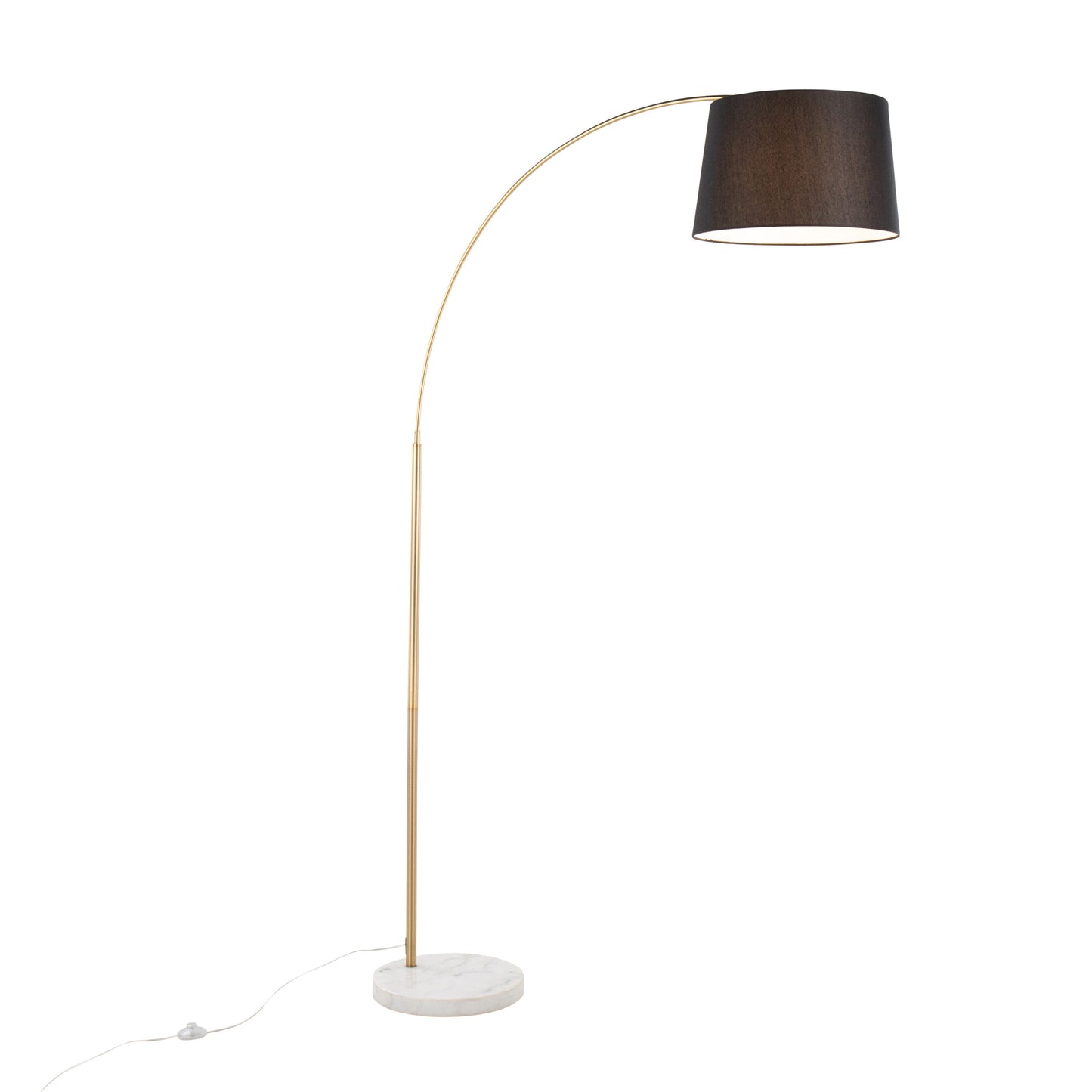 March - Contemporary Floor Lamp - Antique Brass - Black