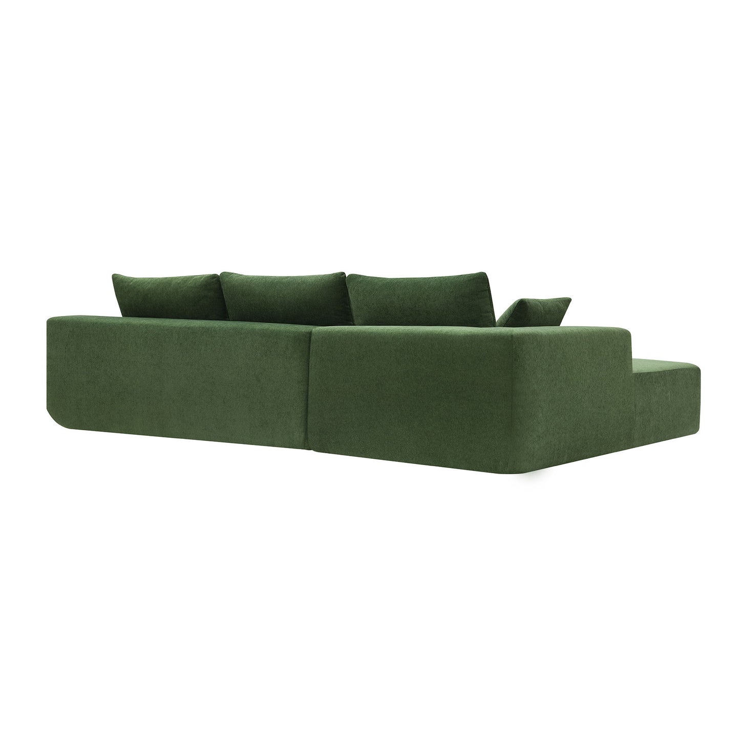 Modular Sectional Living Room Sofa Set, Modern Minimalist Style Couch, Upholstered Sleeper Sofa Salon, 2 Piece Free Combination, L-Shape - Green