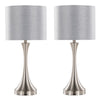 Lenuxe - Contemporary Table Lamp Built In USB Port (Set of 2) - Nickel / Gray
