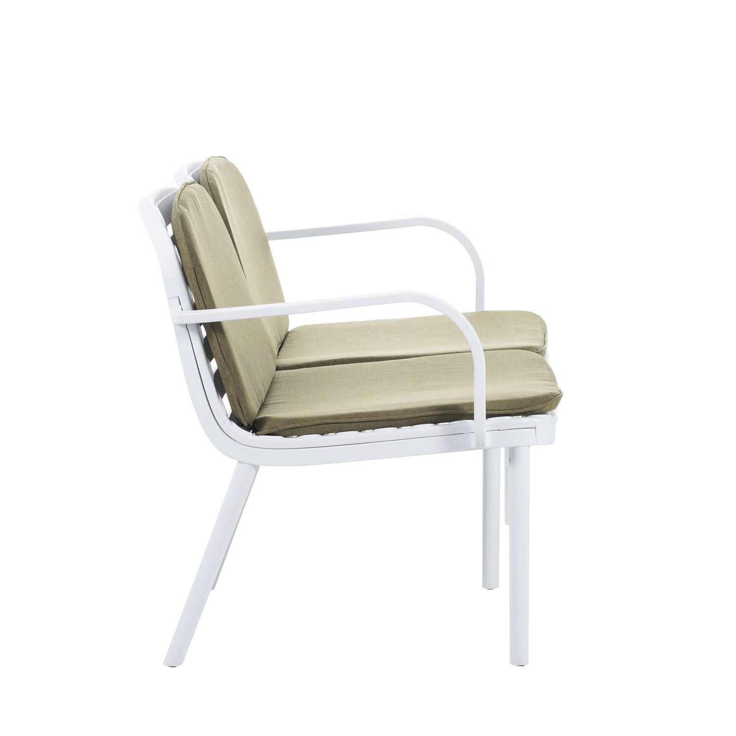 Luna - Outdoor Patio Loveseat - White / Green
