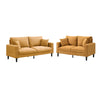 Modern Upholstered 2 Piece Sofa Set, Comfy Corduroy For Living Room And Small Spaces - Orange