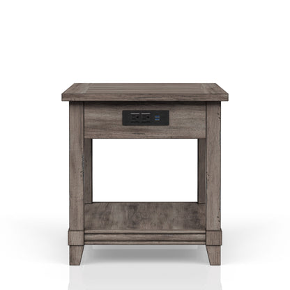 End Table With Storage Drawer Usn - Gray