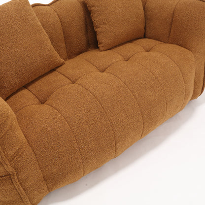 Soft Beanbag Chair With High Resilience Foam Core For Two People - Yellow